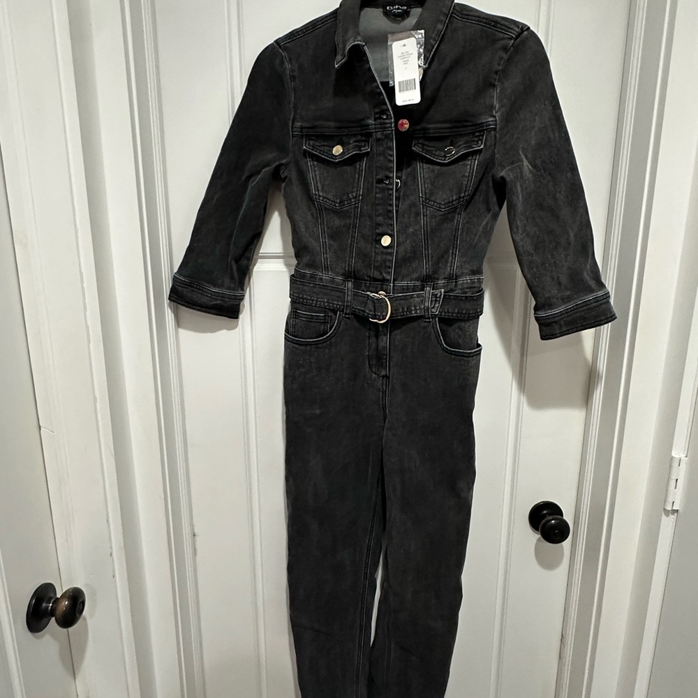 Bebé black denim jumpsuit.